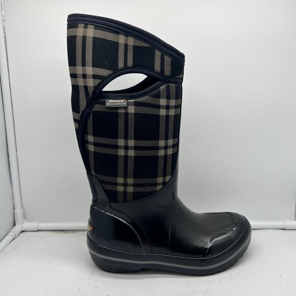 Bogs Snow Boots Womens 6 Plimsoll Prince of Wales Plaid Rain Waterproof - Picture 1 of 12